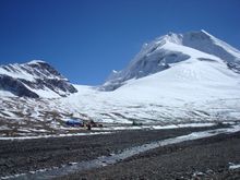 Campsite in Hidden Valley (5,050m) on Dhaulagiri Circuit in Nepal