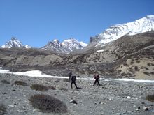 Trekking towards Sangda La on Upper Dolpo trek in Nepal