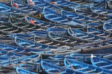 Blue boats at Essaouira