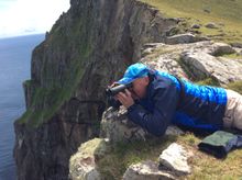 New owner David Lambie birdwatching on St Kilda