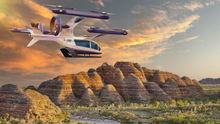 Aviair x Eve aircraft flying over the Bungle Bungle Range in the Kimberley