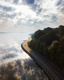 The scenic coastal route around Vejle Fjord.