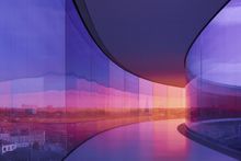 The iconic rainbow panorama on top of the art museum Aros in Aarhus. Created by Olafur Elisasson.