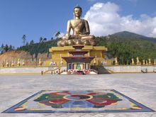 Giant Buddha statue above Thimphu