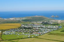 A stunning aerial view of Trevornick and Holywell Bay