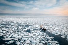 Secret Atlas M/V Vila cruising in pack ice