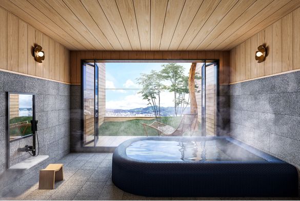 Rendering of private onsen