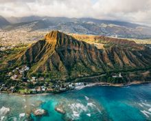 Afternoon shadows on Lē‘ahi (Diamond Head)