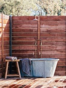 Enjoy an under the stars soak in a vintage French bath at Mirumiru Bubbletent