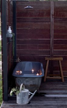 Vintage English bath, organic body products and candles - bliss.