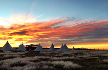 Teepee campout at sunset, Burnt Well Guest Ranch, New Mexico