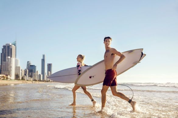 Surfing on the Gold Coast