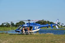 A scenic helicopter flip provides a unique and stunning perspective of the extraodinary Okavango Delta
