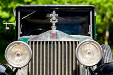 The Scouting emblem - etched with the words ‘Be Prepared’ - is fitted to the grill in place of the usual Spirit of Ecstasy or 'Flying Lady’.