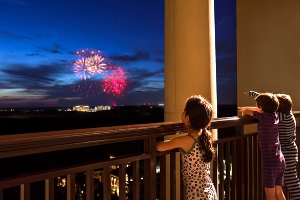 Visitors to Orlando can catch a fireworks display every night of the year. Here, guests of the Four Seasons Resort Orlando at Walt Disney Resort enjoy Disney's fireworks from their balcony.
