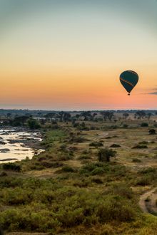 A hot air balloon safari over the Serengeti, Tanzania