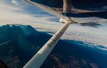 Light aircraft flight over Mount Kilimanjaro