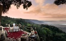 Honeymoon rose petal dinner at Ngorongoro Crater Lodge 