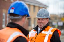 Pride in the Job winner Wayne Coleman out on site (L)