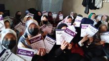Girls between the ages of 10 and 18 learning English at the underground girls' school in Afghanistan