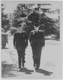 NAA A1200_L26035 Curtin and Chifley circa 1945 Photographer Don Stephens
