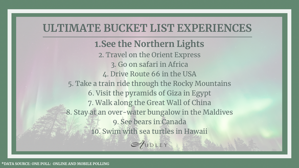 Ultimate bucket list experiences
