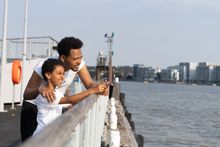 Families on board Uber Boat by Thames Clippers