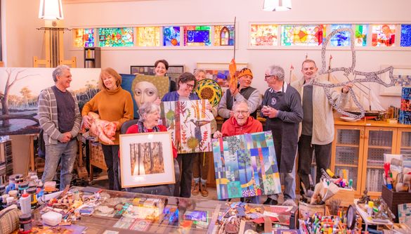 9-year MRROS artists: Peter Scott, Kay Gibson, Gay Scaddan, Lauren Wilhelm, Fi Wilkie, Pascale Abbott, Gerry Reilly, Leon Pericles (front), John Miller and Voytek Kozlowski. Not pictured: Rachel Coad, Francois Payet, John Streater and Karen Seaman