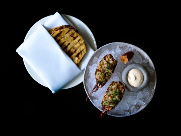 Dishes from the Dine in Design series - a restaurant experience at Dovecote, where top architecture and fine produce connect.