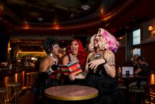 Drag artists getting ready for Drag n' Dine at The Imperial Erskineville in Sydney's inner west.