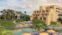 Pool view of Slides - photo credit JW Marriott Phoenix Desert Ridge Resort & Spa