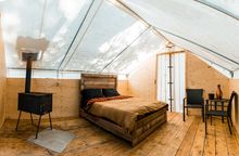 Metis style glamping accommodation, Painted Warriors Guest Ranch, Alberta