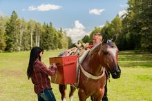 Getting ready to hit the trail, Painted Warriors Guest Ranch, Alberta