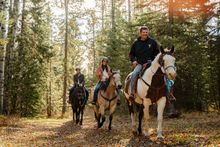 Out on the trail with Tim Mearn (Saulteaux and a member of the Cote First Nations band), Painted Warriors Guest Ranch, Alberta