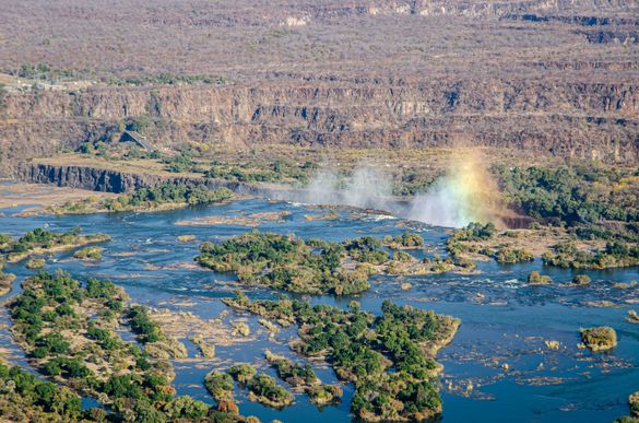 Looking out from a helicopter ride over Victoria Falls, Zambia Looking out from a helicopter ride over Victoria Falls, Zambia