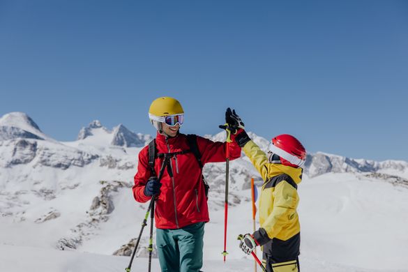 Family skiing in Austria