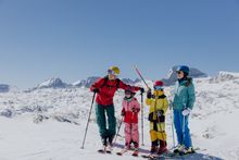 Family skiing in Austria