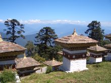 Chortens at the Dochu La Pass