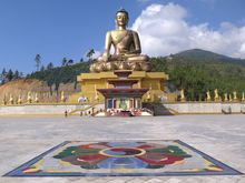 Giant Buddha statue above Thimphu
