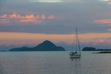 Sun setting over the Karuah River and Mount Tomaree