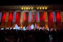 Crowds Gather in Dundee City Square for the Christmas Light Switch On 