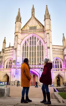 Winchester Cathedral Christmas Front of Cathedral 