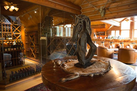 Wine cellar & rooftop lounge, Montana's Triple Creek Resort Ranch, Ranch Rider collection