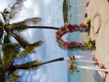 Beach wedding set up at East Winds