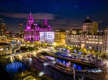 Liverpool's Pier Head - River of Light 2022