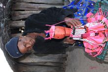Tresia Shekudja adding final touches to Kapwanwa.
