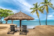 Chairs on beach at East Winds