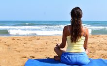 Yoga by the beach
