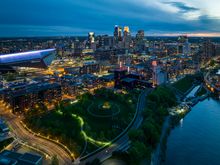 Minneapolis skyline and riverfront