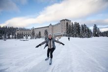 ice skating at Lake Louise